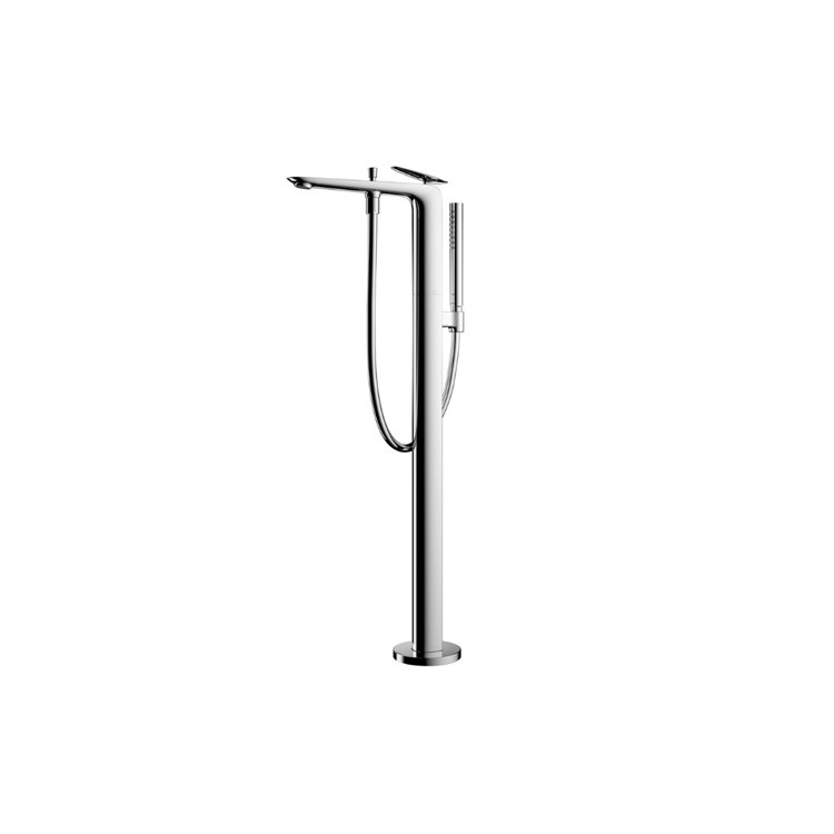 Tub Filler Trim ZA Freestanding with Handshower 1 Lever Polished Nickel/Brushed Nickel - Image 1