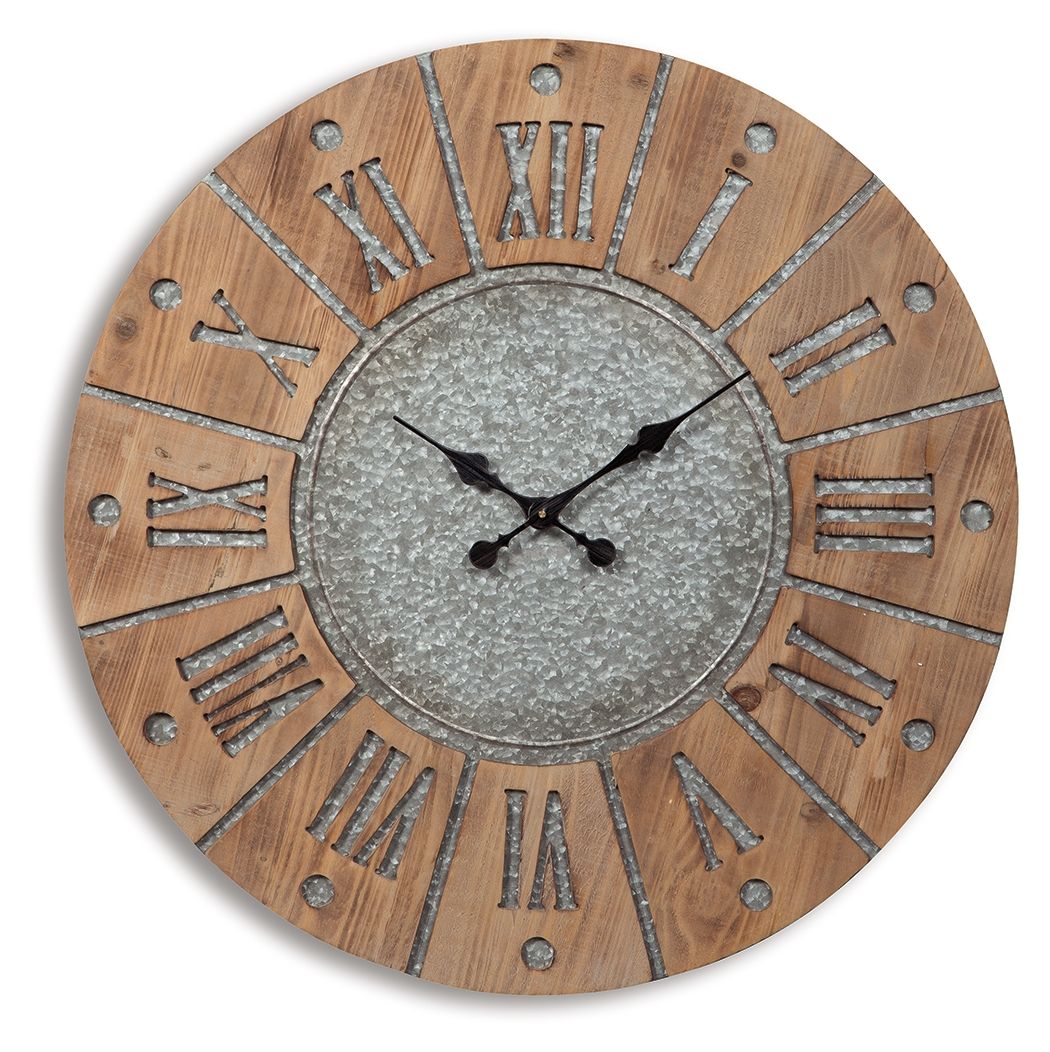 Payson – Wall Clock – Antique Gray / Natural