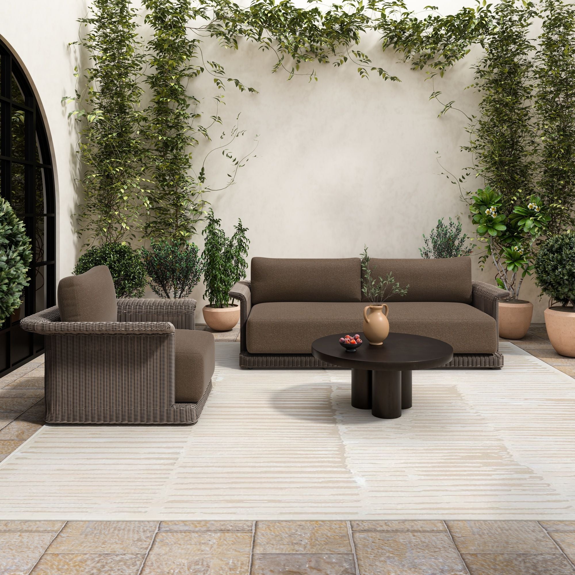 Logan - Outdoor Coffee Table - Black - Image 2