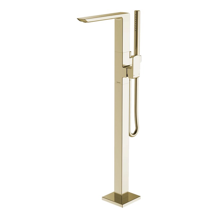 Tub Filler Trim GR Freestanding with Handshower 1 Lever Polished French Gold - Image 1