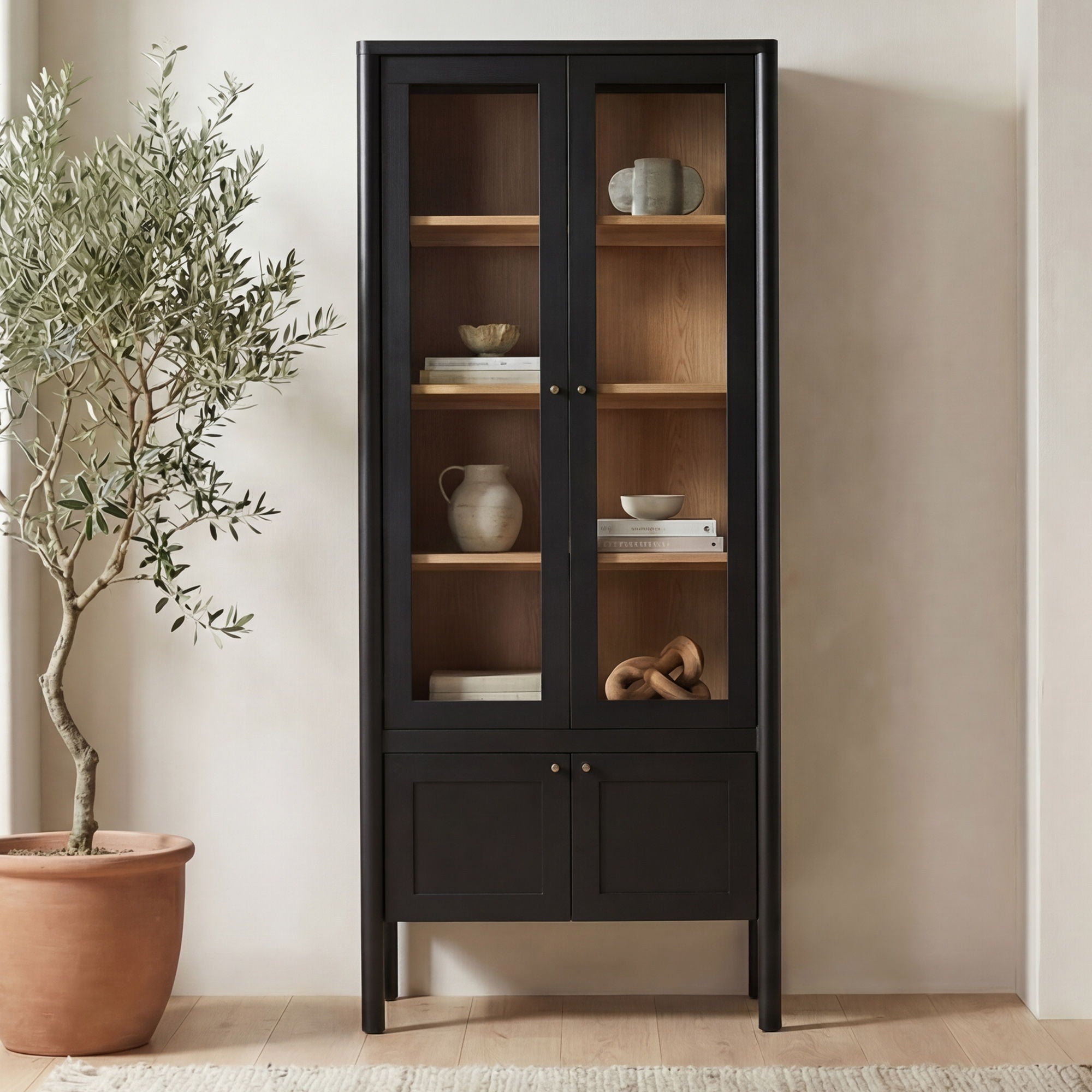 Hannah - Tall Display Cabinet - Black - Image 3