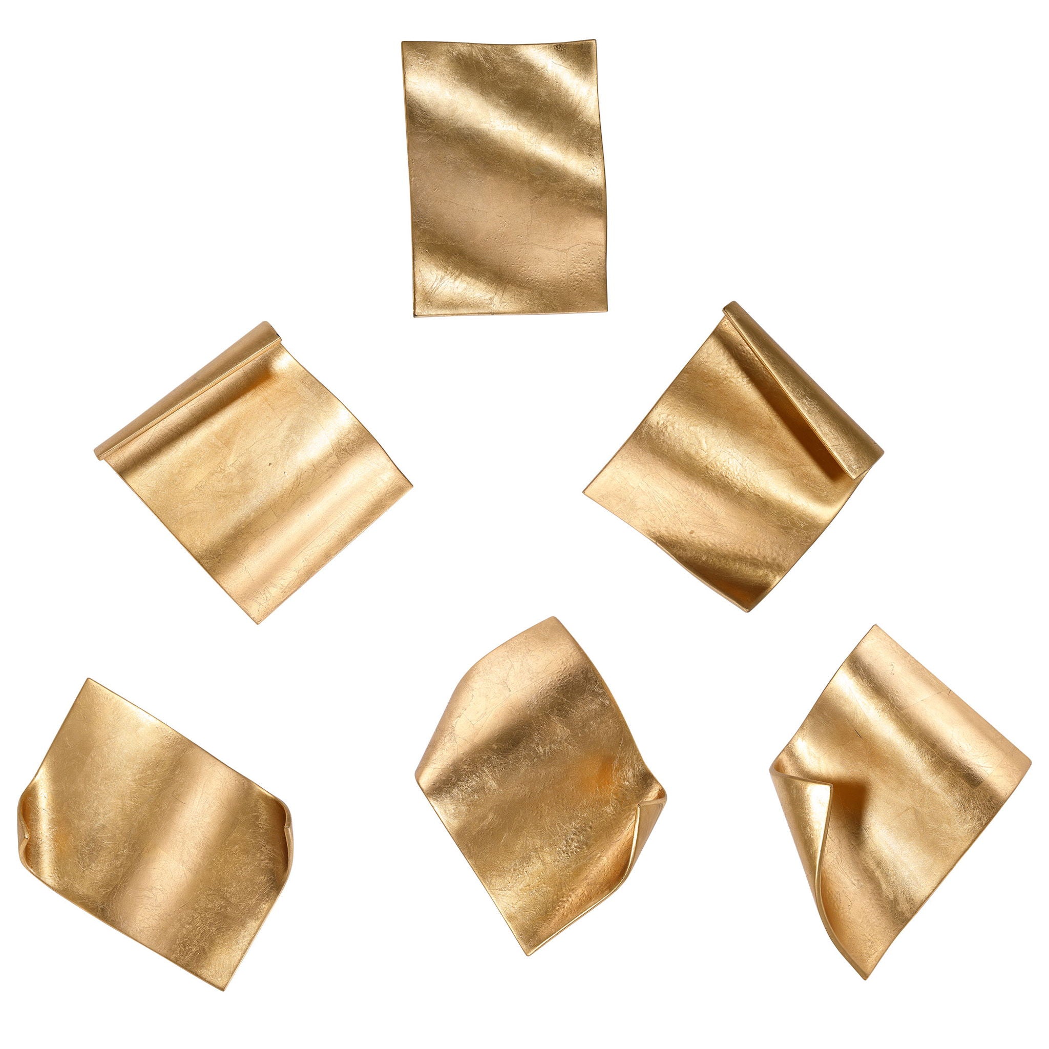 Fluttering Pages - Wall Decor (Set of 6) - Gold - Image 1