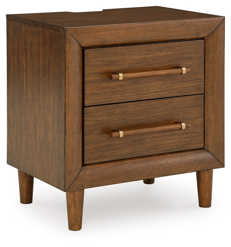 Lyncott - Two Drawer Night Stand - Brown - Image 1