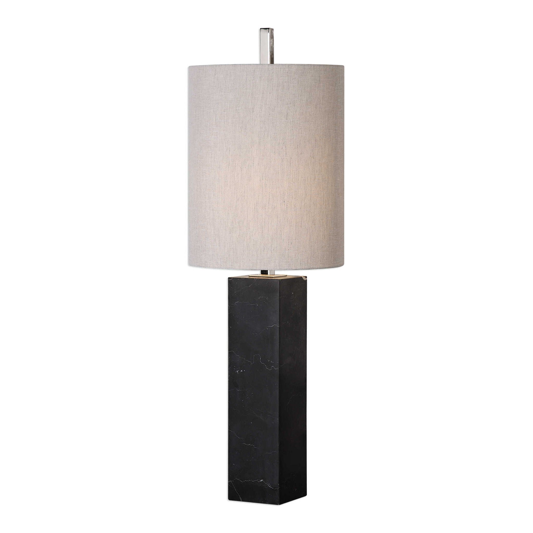 Delaney - Marble Column Accent Lamp - Black - Image 1