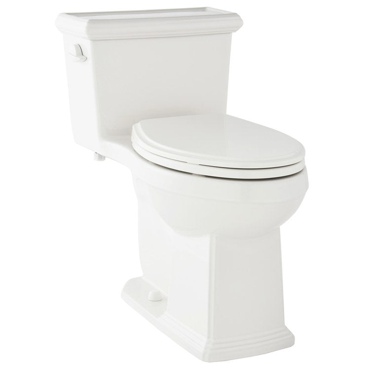 Toilet Logan Square 1 Piece ErgoHeight White Elongated ADA 1.28 Gallons per Flush 3 Inch Dual Fed Siphon Jet SoftClose - Image 2