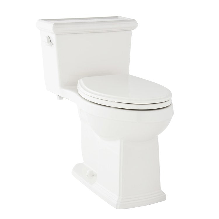 Toilet Logan Square 1 Piece ErgoHeight White Elongated ADA 1.28 Gallons per Flush 3 Inch Dual Fed Siphon Jet SoftClose