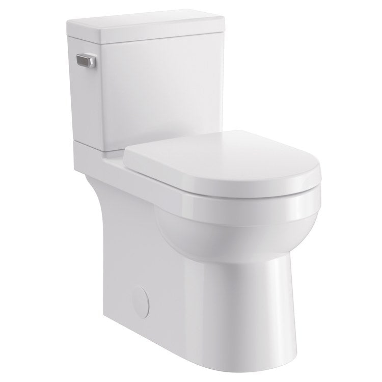 Toilet Wicker Park 2 Piece ErgoHeight Skirted White Elongated WaterSense ADA 1.28 Gallons per Flush 3 Inch Dual Fed Siphon Jet Side Lever Chrome Trip Lever Softclose - Image 2