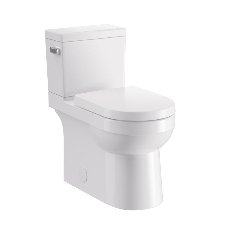 Toilet Wicker Park 2 Piece ErgoHeight Skirted White Elongated WaterSense ADA 1.28 Gallons per Flush 3 Inch Dual Fed Siphon Jet Side Lever Chrome Trip Lever Softclose