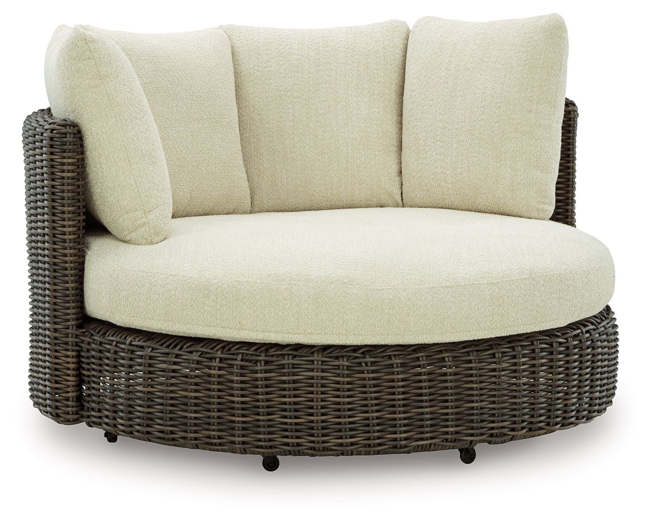 Kimora - Swivel Lounge Chair With Cushion - Beige / Dark Brown - Image 1