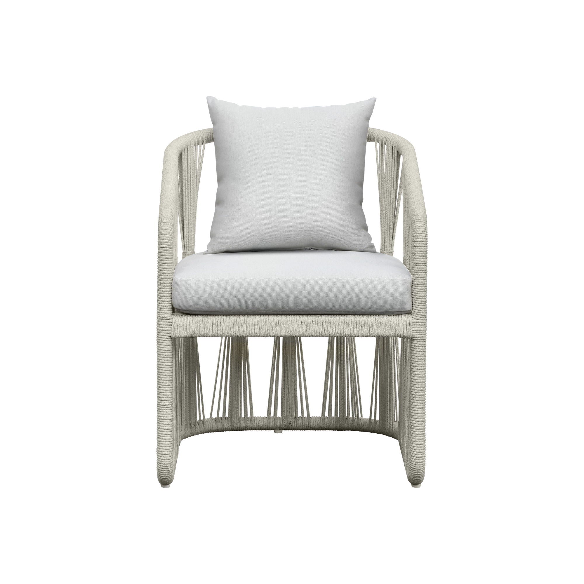 Alexa - Outdoor Dining Side Arm Chair - White - Image 3