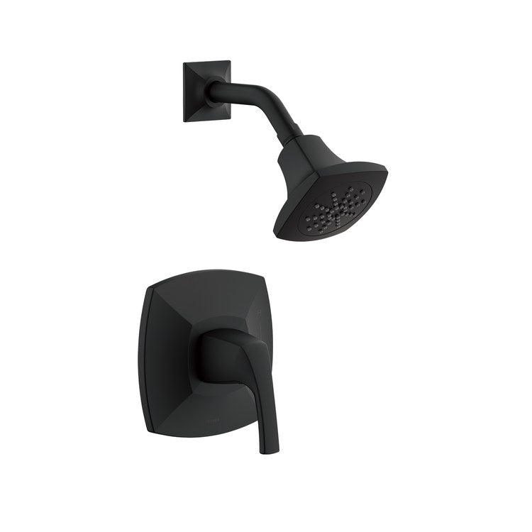 Shower Trim Vaughn Kit with Treysta Cartridge 1 Lever Satin Black 1.75 Gallons per Minute 1 Function - Image 1