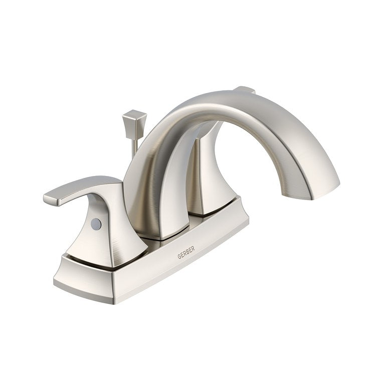 Lavatory Faucet Vaughn Centerset 4 Inch Spread 2 Lever ADA Brushed Nickel 1.2 Gallons per Minute