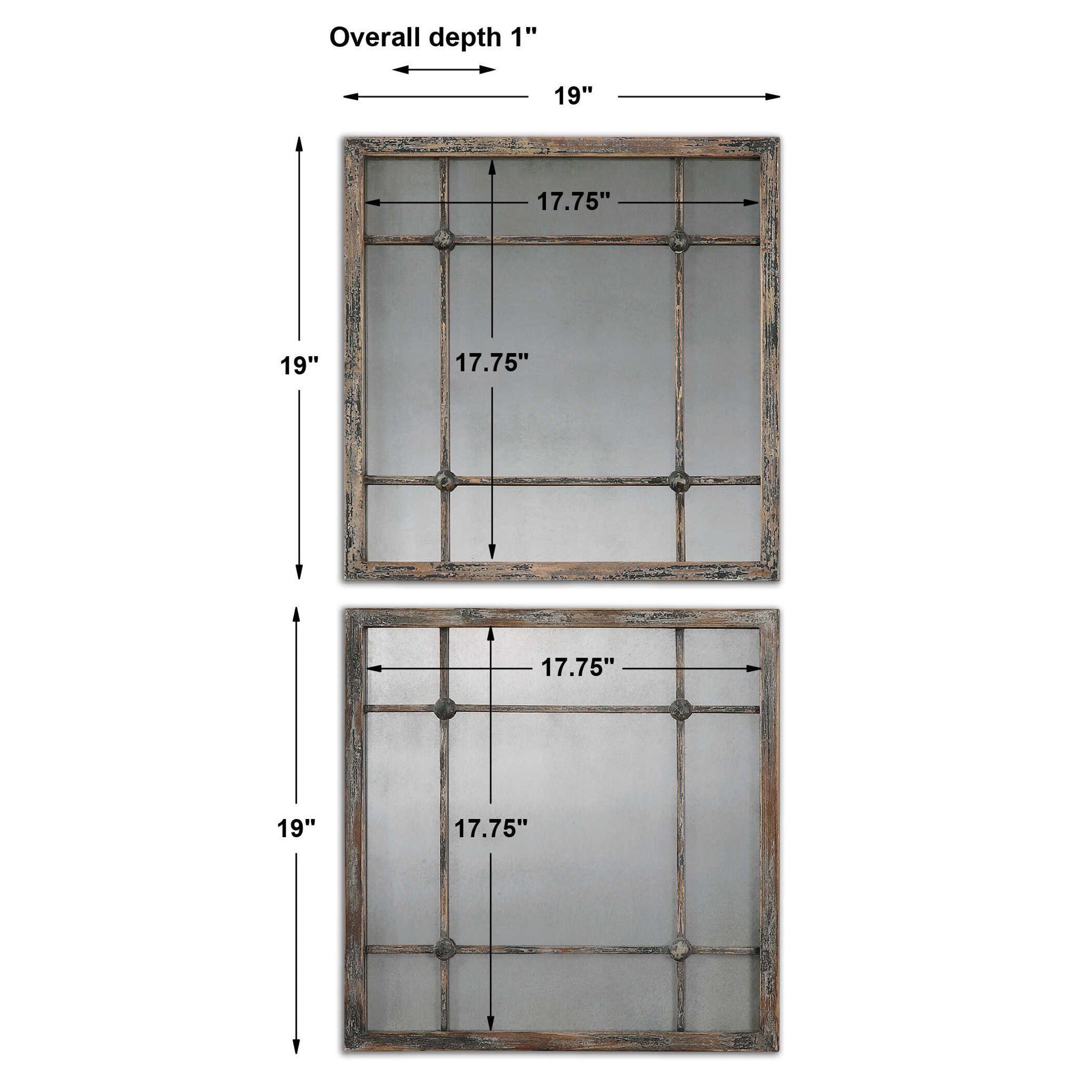 Saragano - Square Mirrors (Set of 2) - Light Brown - Image 2