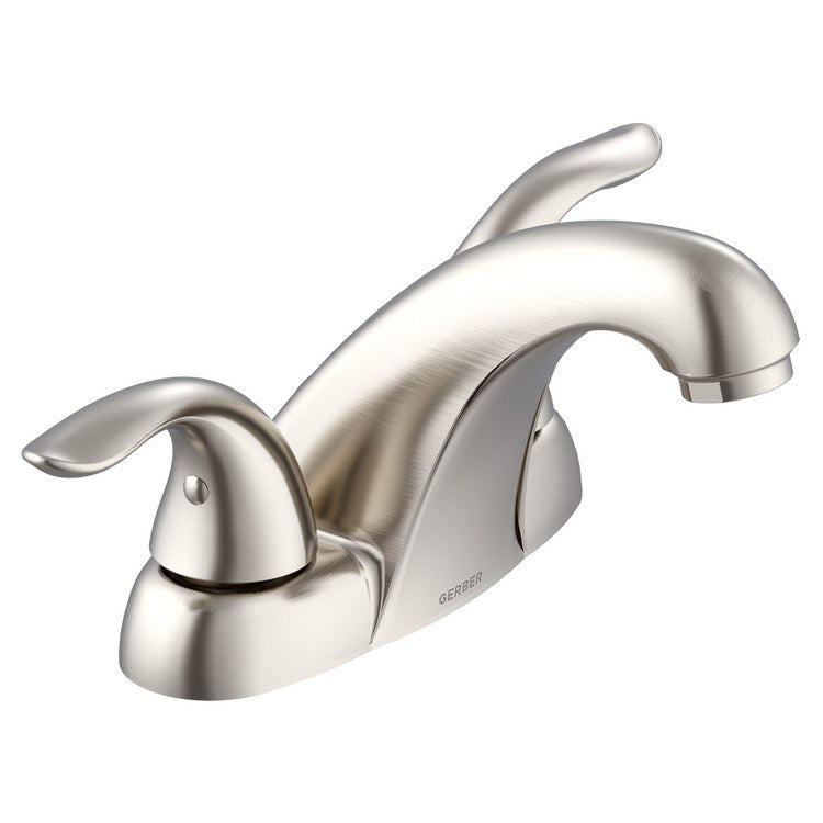 Lavatory Faucet Viper Centerset 4 Inch Spread 2 Lever ADA Brushed Nickel 1.2 Gallons per Minute Metal Touch Down - Image 2