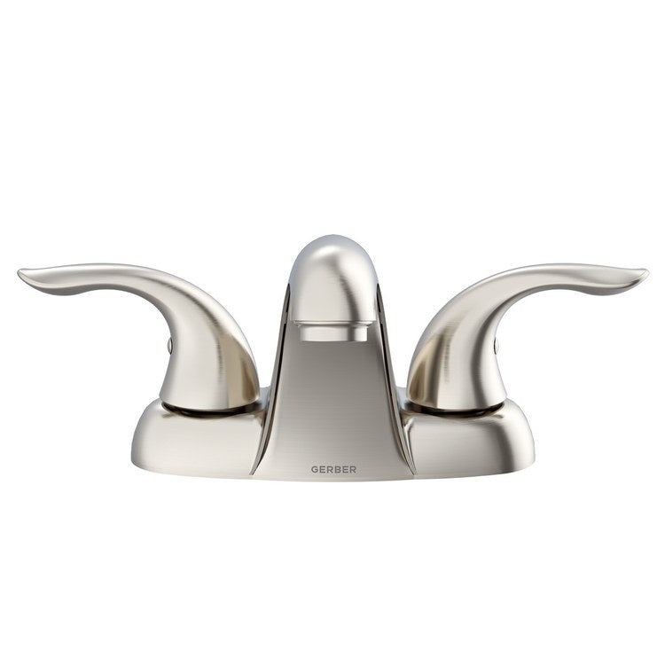 Lavatory Faucet Viper Centerset 4 Inch Spread 2 Lever ADA Brushed Nickel 1.2 Gallons per Minute Metal Touch Down - Image 3
