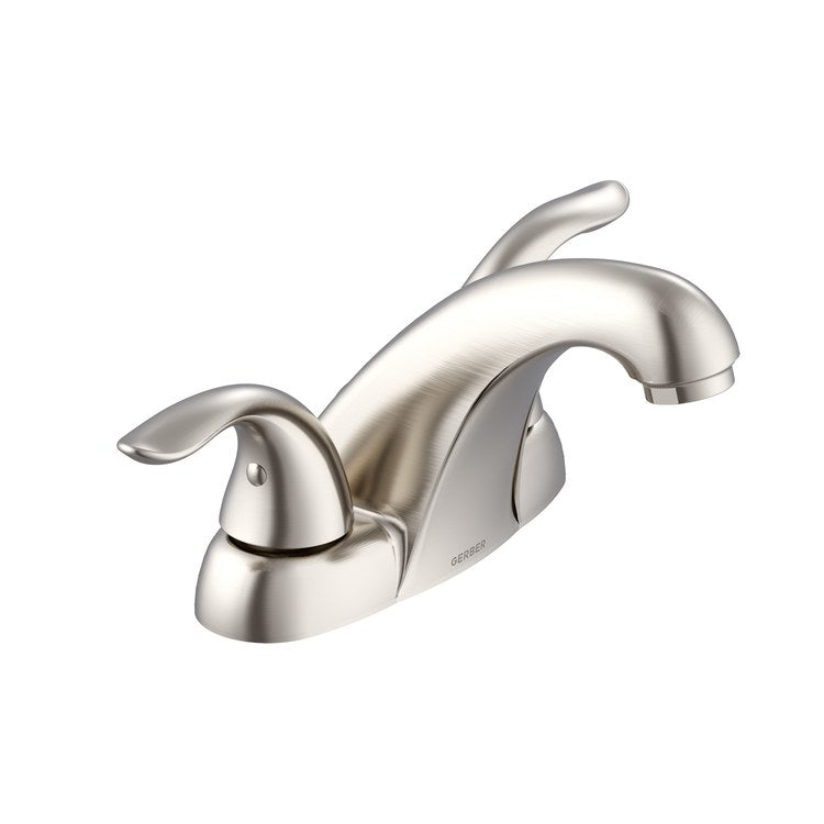 Lavatory Faucet Viper Centerset 4 Inch Spread 2 Lever ADA Brushed Nickel 1.2 Gallons per Minute Metal Touch Down