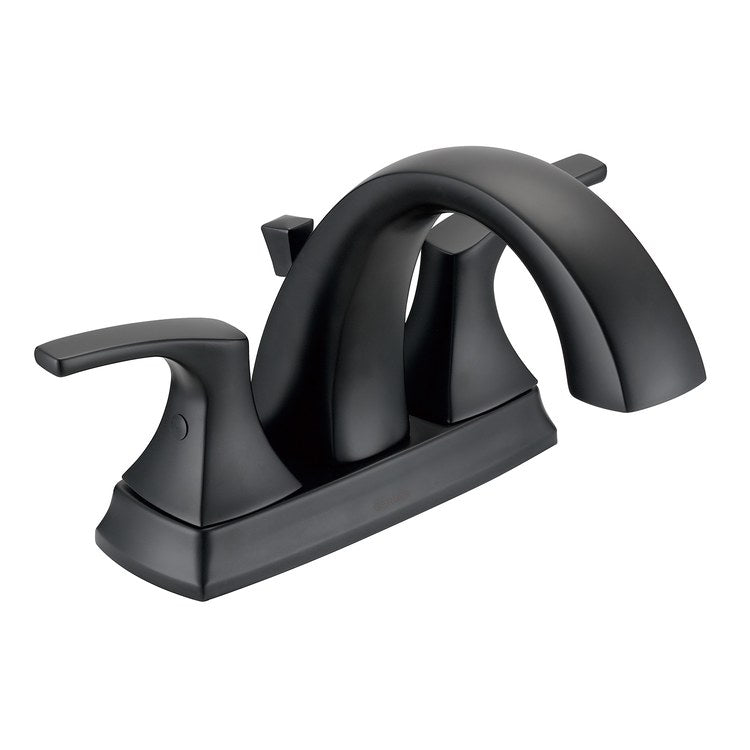 Lavatory Faucet Vaughn Centerset 4 Inch Spread 2 Lever ADA Satin Black 1.2 Gallons per Minute