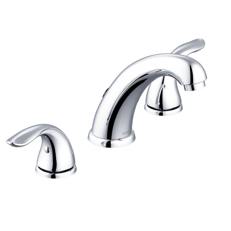 Lavatory Faucet Viper Widespread 6 to 12 Inch Spread 2 Lever ADA WaterSense Chrome 1.5 Gallons per Minute Deck Low Arc Metal Touch Down 3 Hole - Image 1
