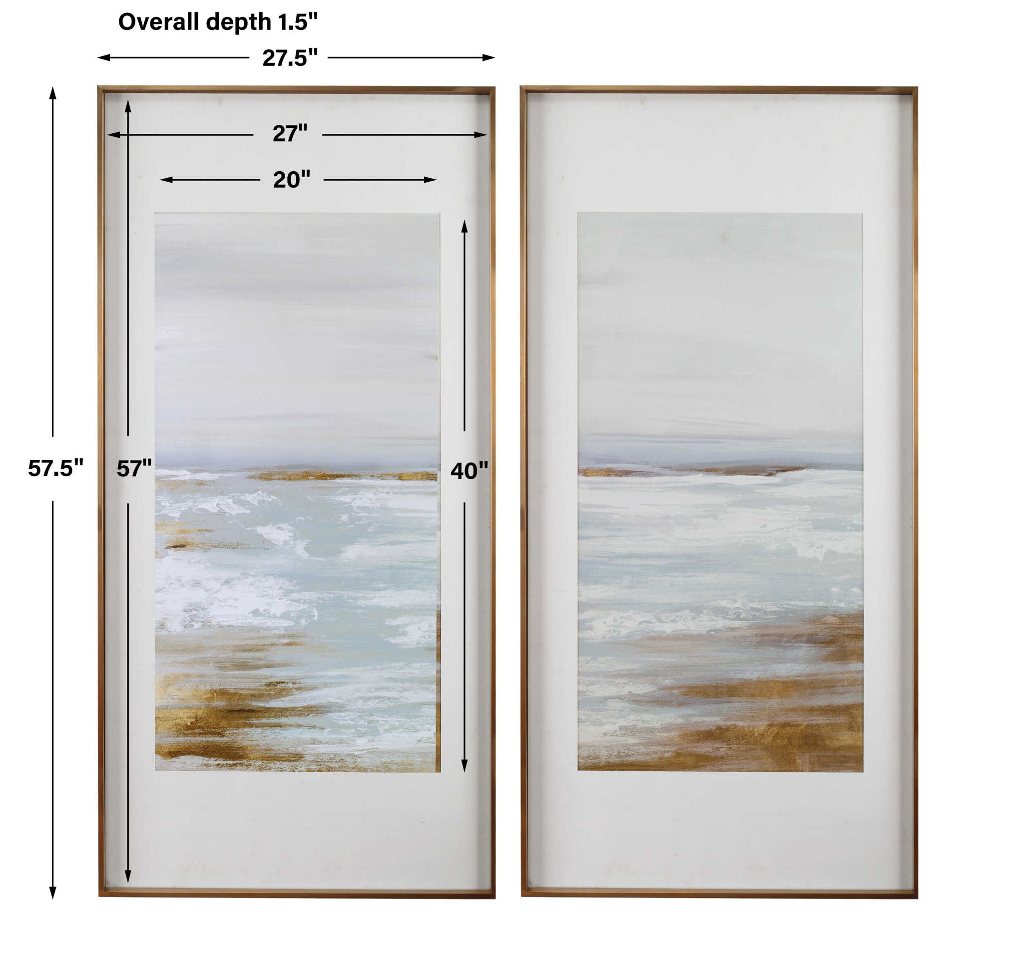 Coastline - Framed Prints (Set of 2) - Light Brown - Image 3