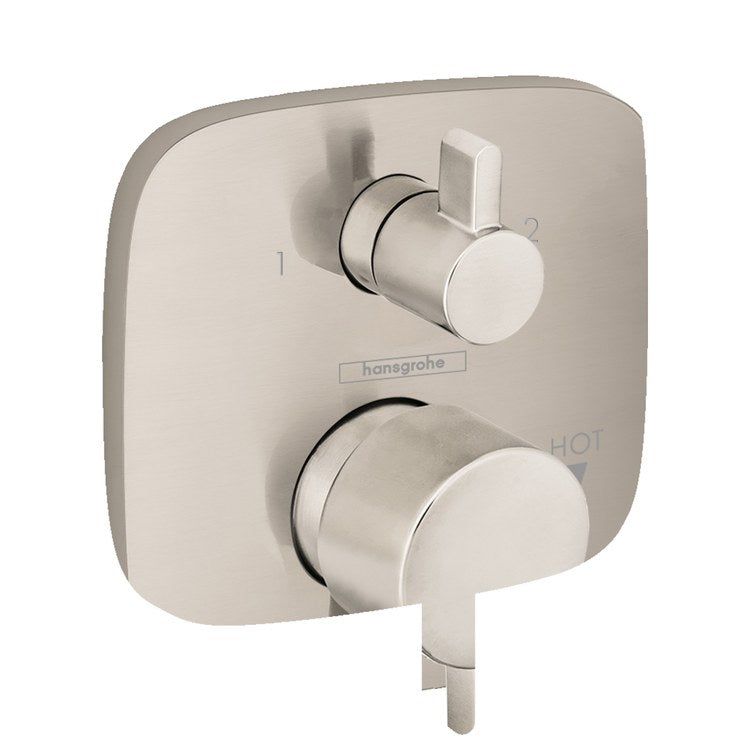Pressure Balance Valve Trim Ecostat with Diverter 2 Lever Brushed Nickel ADA 4.5 Gallons per Minute for Ecostat - Image 1