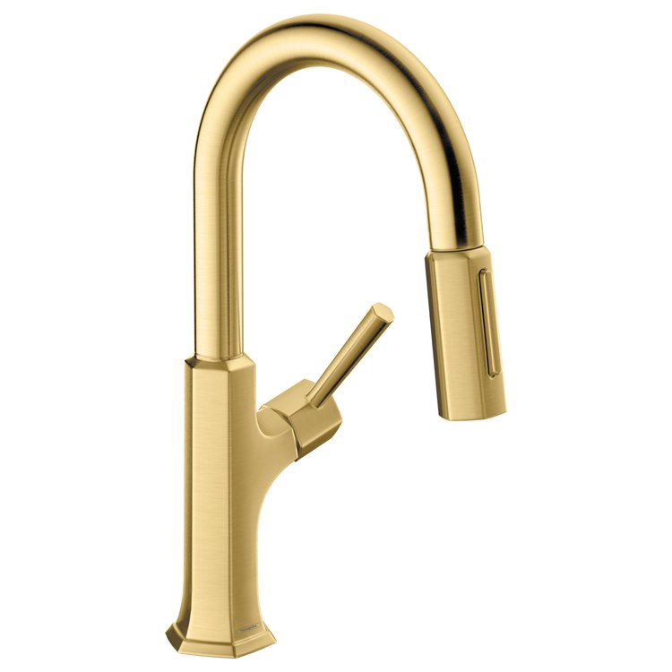 Kitchen Faucet Locarno Prep 1 Lever ADA Brushed Gold Optic Pull Down 150 DEG Swivel 1 Hole 1.75 Gallons per Minute - Image 1