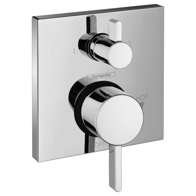 Pressure Balance Valve Trim Ecostat with Diverter 2 Lever Chrome ADA for Rough-In Valve 01850181 - Image 1