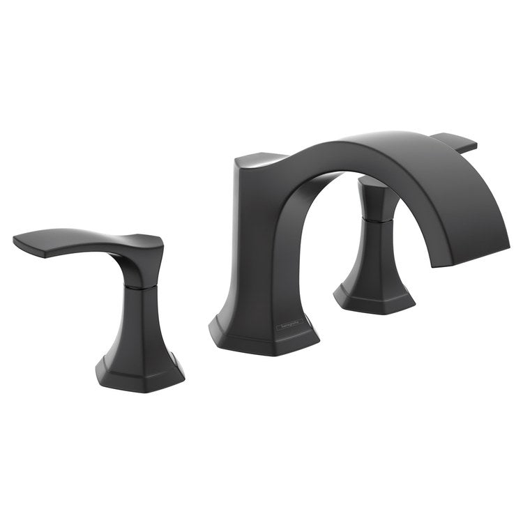 Roman Tub Trim Locarno 2 Lever Matte Black ADA 9-3/4 Inch Spread 3 Hole 5.8 Gallons per Minute - Image 1
