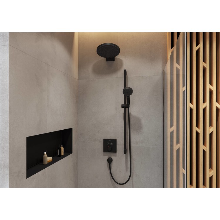 Thermostatic Trim ShowerSelect Square 2 Function 1 Lever Matte Black ADA for Rough-In Valve with Service Stops 01850181 8.0 Gallons per Minute Escutcheon Handle Metal - Image 2
