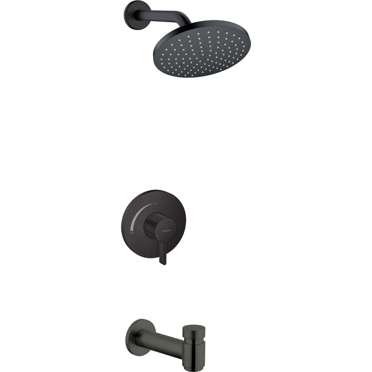 Tub and Shower Trim Vernis Shape Pressure Balanced 1 Lever Matte Black WaterSense - Image 1