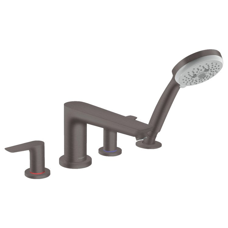 Roman Tub Trim Talis E Deck Mount with Handshower 2 Lever Brushed Black Chrome 8 Inch Spread 5.6 Gallons per Minute - Image 1