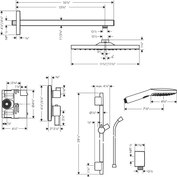 Shower System Raindance E 2 Lever Brushed Nickel WaterSense 2.0 Gallons per Minute - Image 2