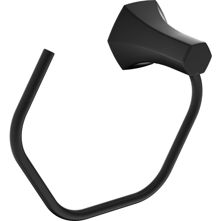 Towel Ring Locarno 7-3/4 Inch Open Matte Black Metal 3-1/2 Inch - Image 1