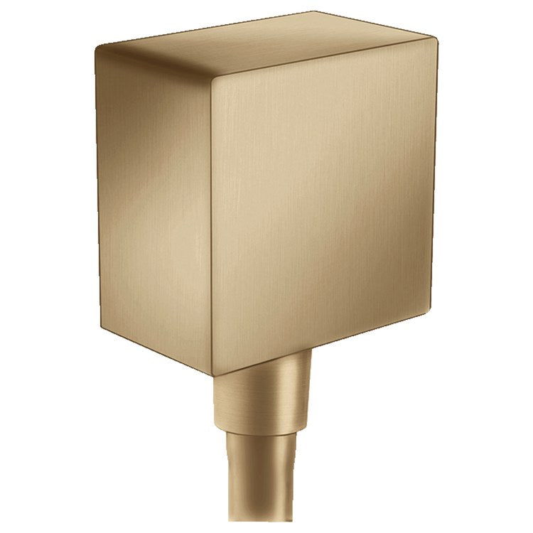 Wall Outlet FixFit Square with Check Valve Brushed Bronze for All 1/2 Inch Hoses - Image 1