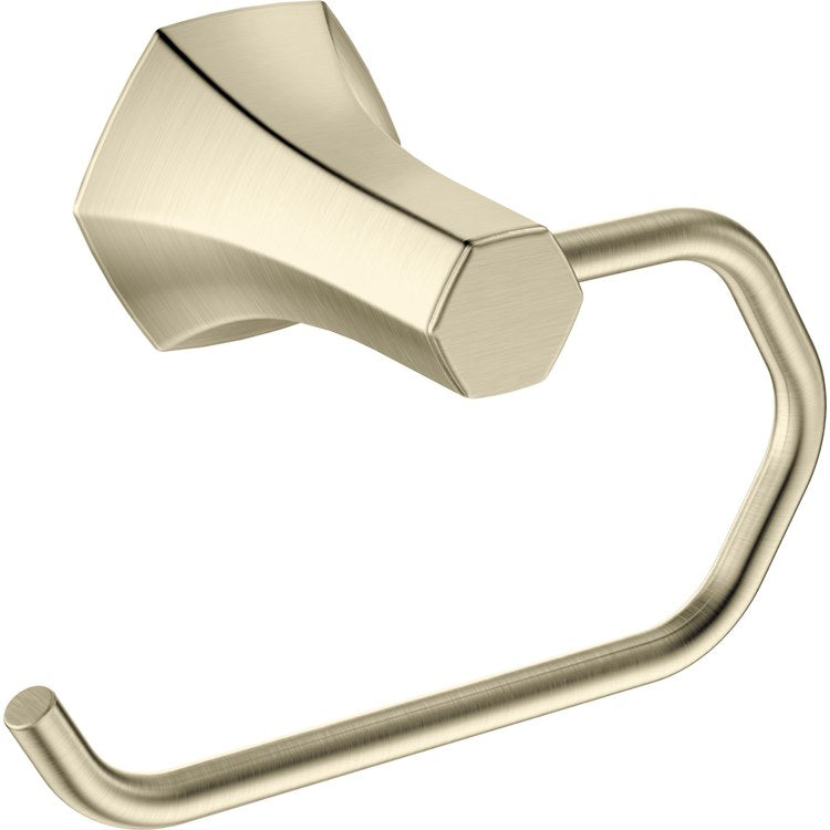 Toilet Paper Holder Locarno Euro Brushed Nickel Metal 3-1/2 Inch Wall Mount - Image 1