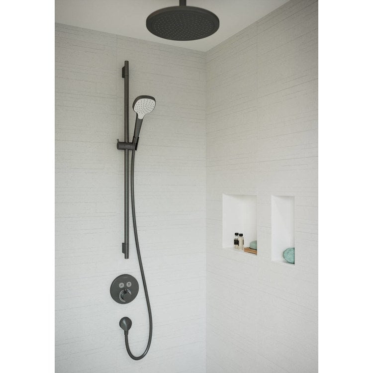 Thermostatic Trim ShowerSelect S Round 2 Function 1 Lever Brushed Black Chrome ADA for Rough-In Valve with Service Stops 01850181 8.0 Gallons per Minute Escutcheon Handle Metal - Image 3