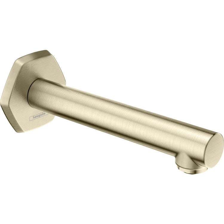Tub Spout Locarno Less Diverter Brushed Nickel 7-3/4 Inch 5.81 Gallons per Minute Brass 1/2 Inch - Image 1