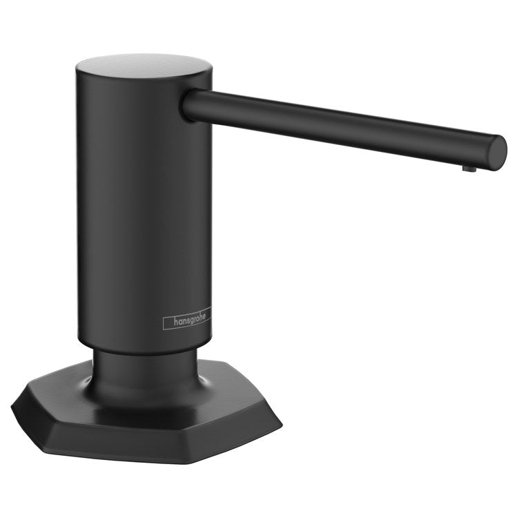 Soap Dispenser Locarno Matte Black Deck Mount Plastic Metal Pump 16 Fluid Ounce - Image 1