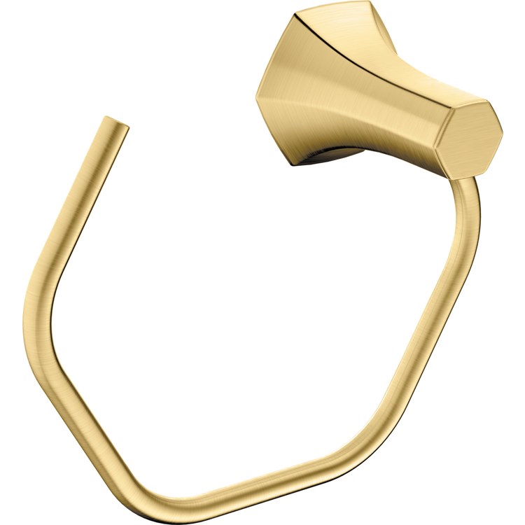 Towel Ring Locarno 7-3/4 Inch Open Brushed Gold Optic Metal 3-1/2 Inch - Image 1