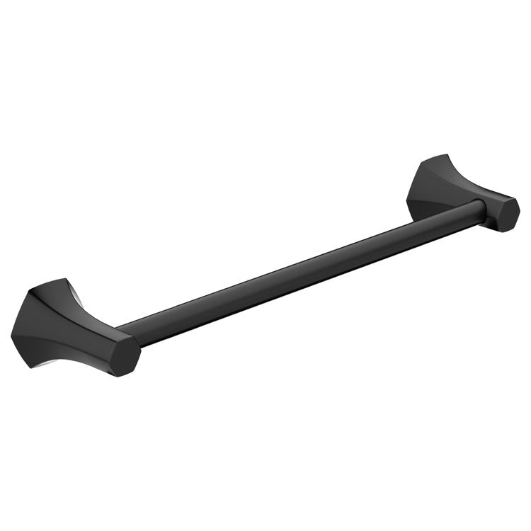 Towel Bar Locarno 18 Inch Single Matte Black Metal 3-1/2 Inch - Image 1
