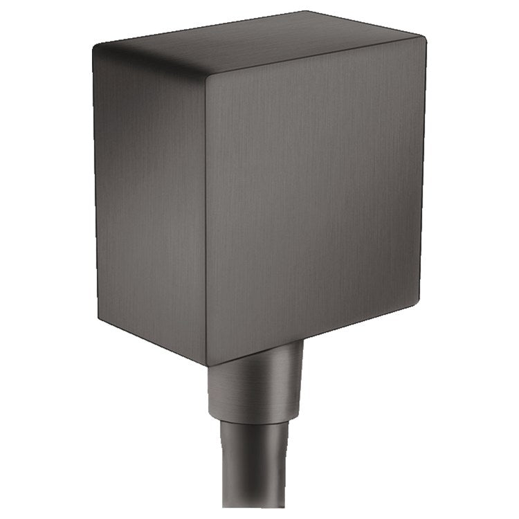 Wall Outlet FixFit Square with Check Valve Brushed Black Chrome for All 1/2 Inch Hoses - Image 1