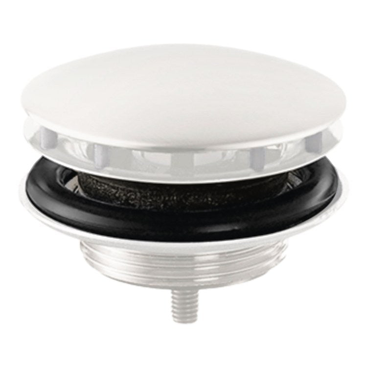 Drain Assembly Non-Closing Less Overflow Matte White 1-1/4 Inch Brass - Image 1