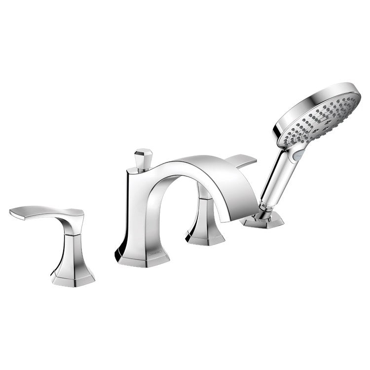 Roman Tub Trim Locarno with Handshower 2 Lever Chrome WaterSense 9-3/4 Inch Spread 4 Hole 5.8 Gallons per Minute - Image 1