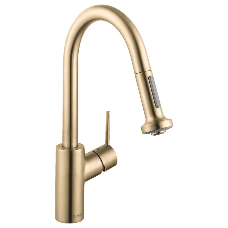 Kitchen Faucet Talis S2 1 Lever ADA Brushed Gold Optic Pull Down 150 DEG Swivel 1 Hole 1.75 Gallons per Minute - Image 1
