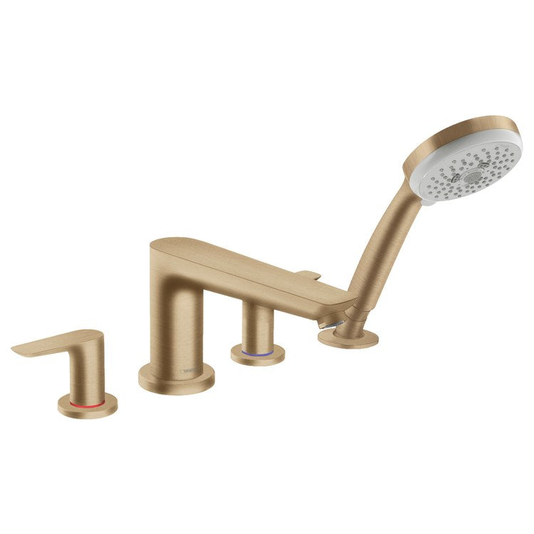 Roman Tub Trim Talis E Deck Mount with Handshower 2 Lever Brushed Bronze 8 Inch Spread 5.6 Gallons per Minute - Image 1