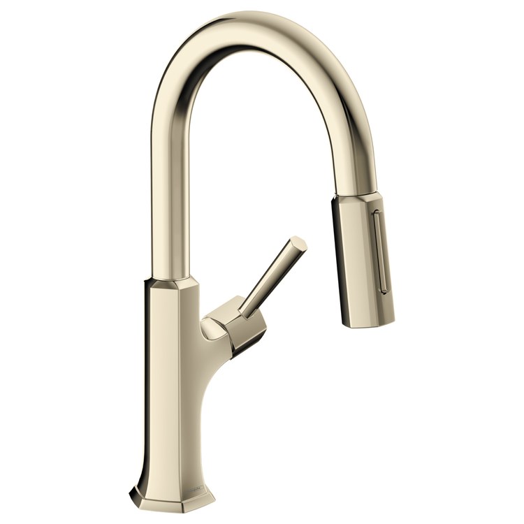 Kitchen Faucet Locarno Prep 1 Lever ADA Polished Nickel Pull Down 150 DEG Swivel 1 Hole 1.75 Gallons per Minute - Image 1