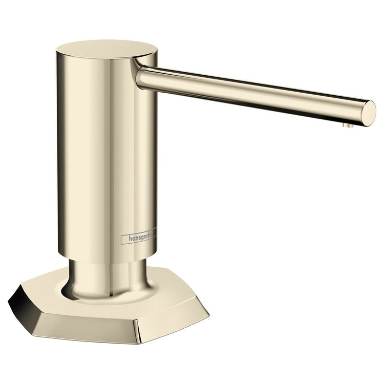 Soap Dispenser Locarno Polished Nickel Deck Mount Plastic Metal Pump 16 Fluid Ounce - Image 1