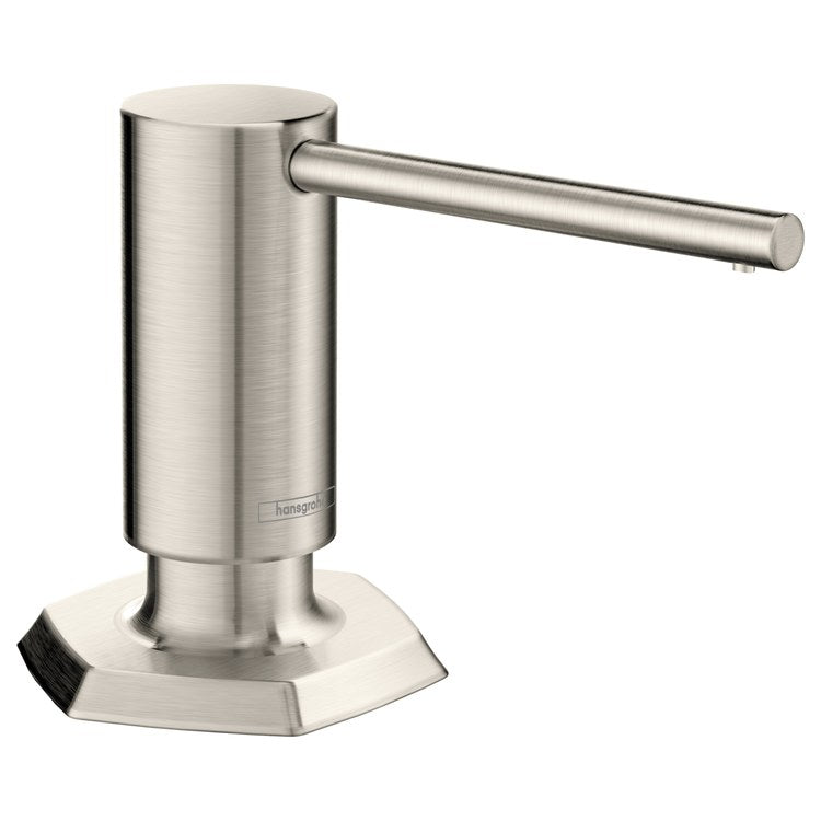 Soap Dispenser Locarno Steel Optic Deck Mount Plastic Metal Pump 16 Fluid Ounce - Image 1