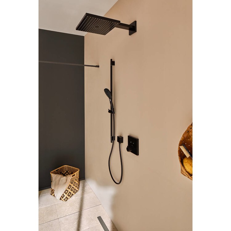 Slide Bar Unica S Adjustable Handshower Holder and 63 Inch Hose 36 Inch Matte Black Metal Wall Mount - Image 2