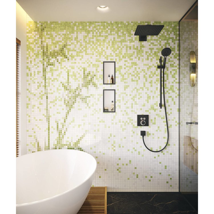 Slide Bar Unica S Adjustable Handshower Holder and 63 Inch Hose 36 Inch Matte Black Metal Wall Mount - Image 3