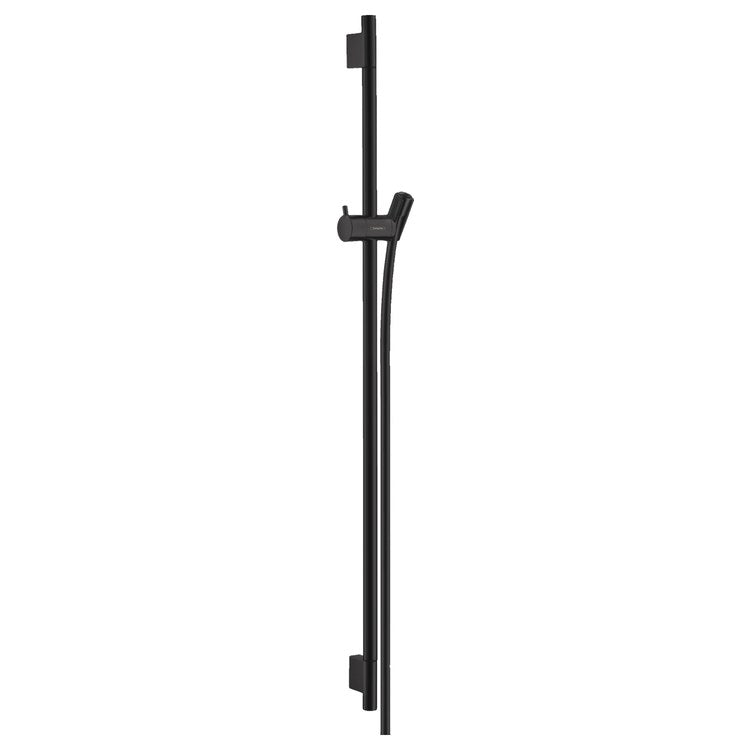 Slide Bar Unica S Adjustable Handshower Holder and 63 Inch Hose 36 Inch Matte Black Metal Wall Mount - Image 1